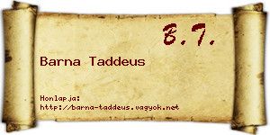 Barna Taddeus névjegykártya