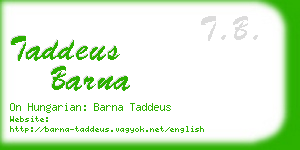 taddeus barna business card